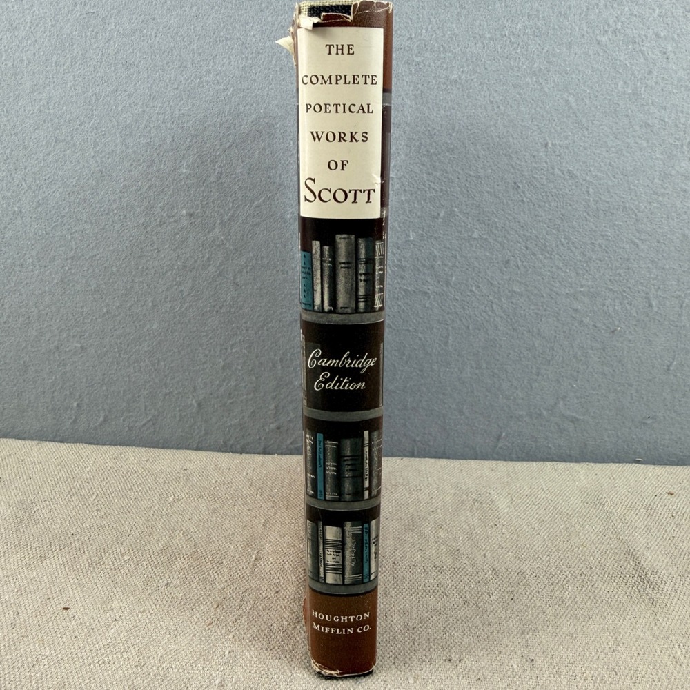 Vintage 1900 Complete Poetical Works Sir Walter Scott‎ Cambridge Edition DJ - Picture 3 of 12